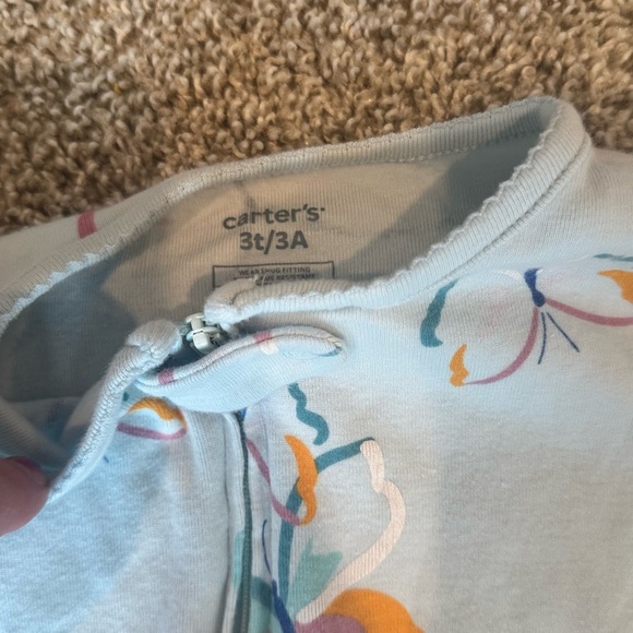 Carter’s Toddler Girls’ Footed Sleeper Pajamas – Butterfly Print Size 3T - Picture 6 of 8